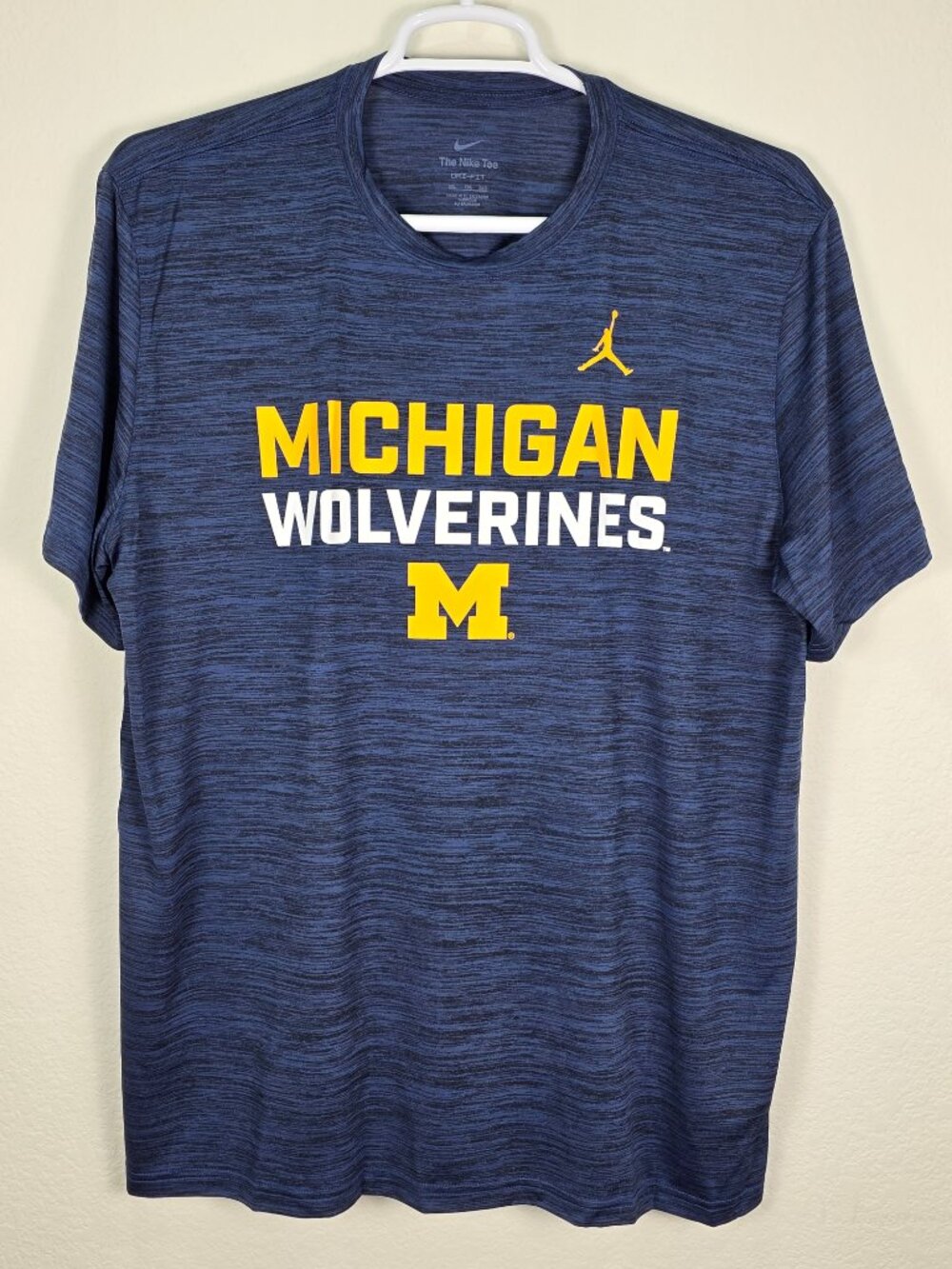 NWT Nike Jordan Michigan Wolverines Dri-FIT T-Shirt Navy Blue Heather Men's XXL